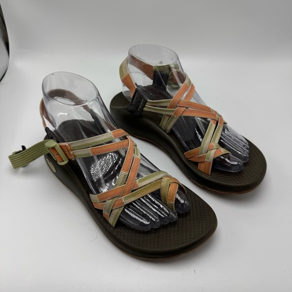Chaco Women's ZX2 Classic Athletic Sandal Womens Size 8 Green Orange Hiking Shoe - Picture 1 of 7